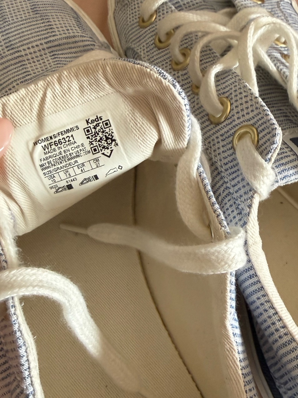 Keds Park Seed White & Blue Stripe Lace-Up Sneakers Size 10 - Picture 5 of 5